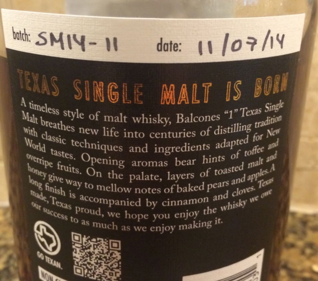 Balcones Single Malt - Balcones Distilling (750 mL) alcohol collectible - Main Image 2