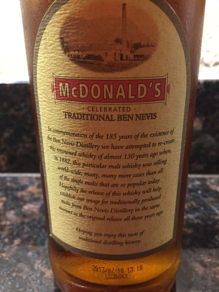 McDonald’s - Ben Nevis (700 mL) alcohol collectible - Main Image 2