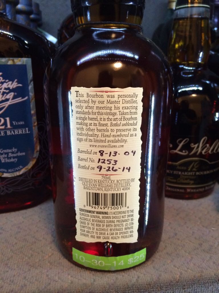 Evan Williams Single Barrel Vintage LMDW 60th 2016 ❤️❤️ - Old Evan Williams Distillery (750 mL) alcohol collectible - Main Image 2