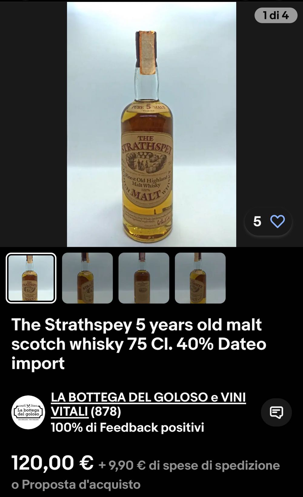 The Strathspey 5yo Imp DATEO IMPORT - William Grant & Sons Limited (70 mL) alcohol collectible - Main Image 4