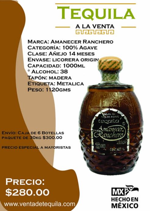 Amanecer Rancher Anejo - Tequilera Las Juntas. S.A. De C.V. (750 mL) alcohol collectible - Main Image 2