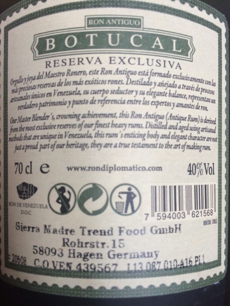 Ron Antiguo Botugal Reserva Exclusiva - Destilerias Unidas S.A. (0,7L) alcohol collectible - Main Image 2