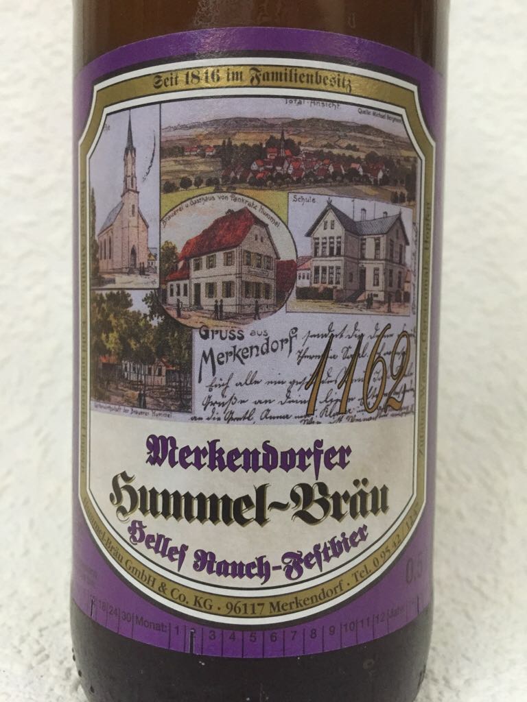 Hummel-Bräu - Helles Rauch-Festbier - Hummel-Bräu, Merkendorf (500 mL) alcohol collectible - Main Image 2