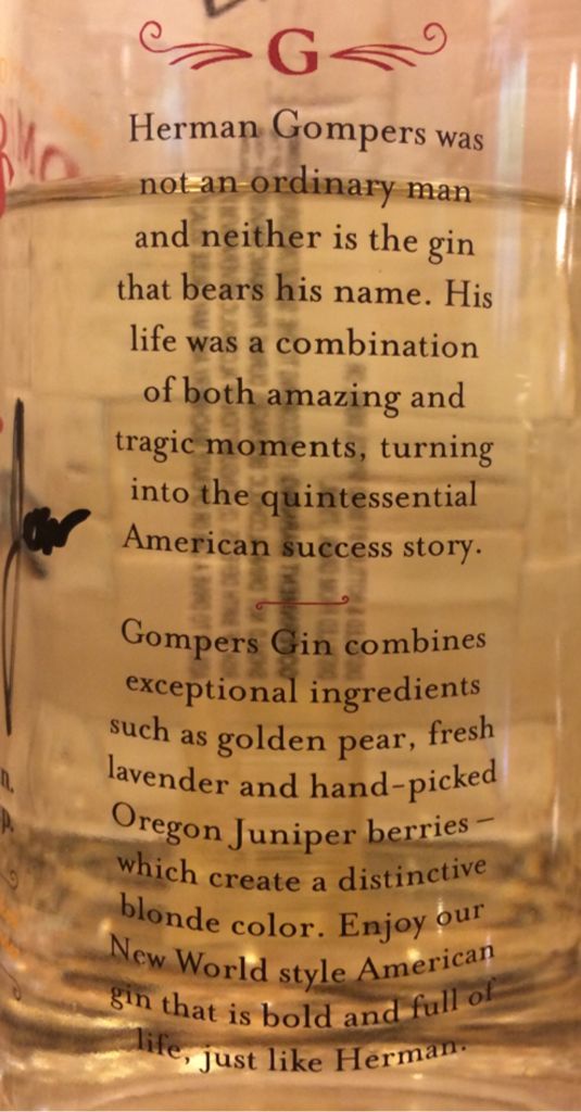 Gompers Gin - Bend Spirits (750 mL) alcohol collectible - Main Image 2