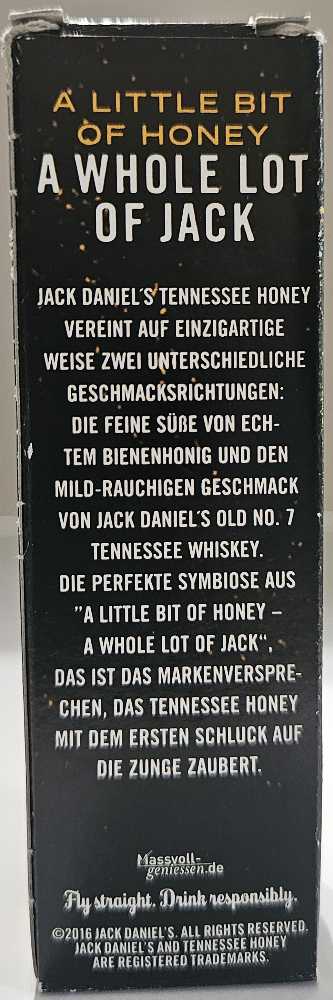 Honey (German) - Jack Daniel Distillery (50 mL) alcohol collectible - Main Image 3