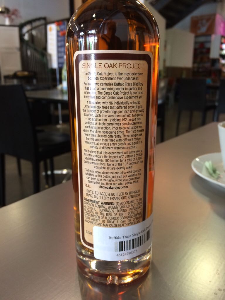 Single Oak Project #171 - Buffalo Trace Distillery (375 mL) alcohol collectible - Main Image 2