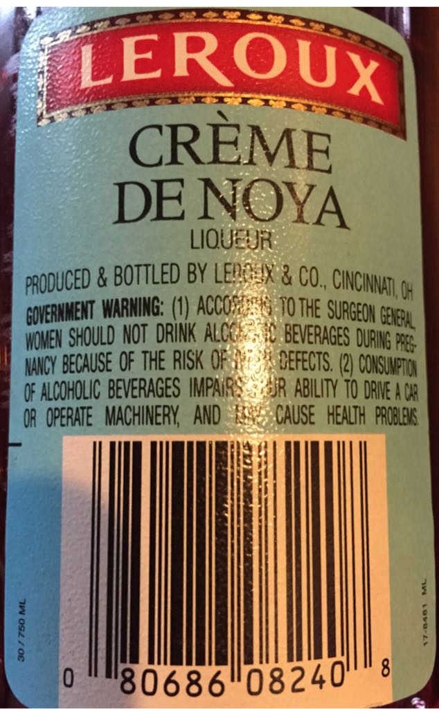 Leroux Creme De Noya - Leroux alcohol collectible - Main Image 2