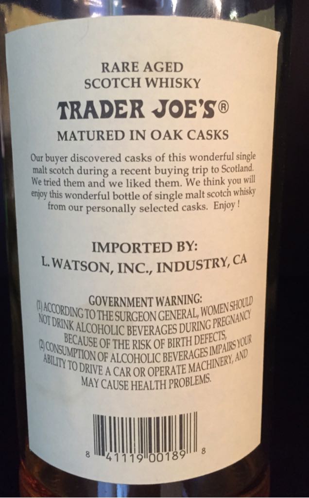 Trader Joe’s Macallan 13 - Macallan Distillery (750 mL) alcohol collectible - Main Image 2