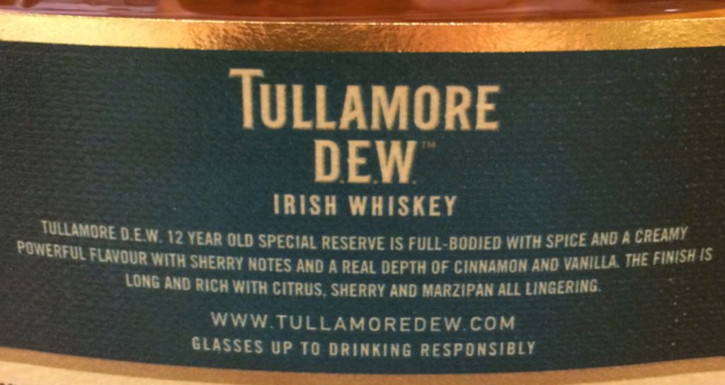 Tullamore D.E.W. 12 Year Special Reserve - Tullamore D.E.W. Company Ltd. (750 mL) alcohol collectible - Main Image 2