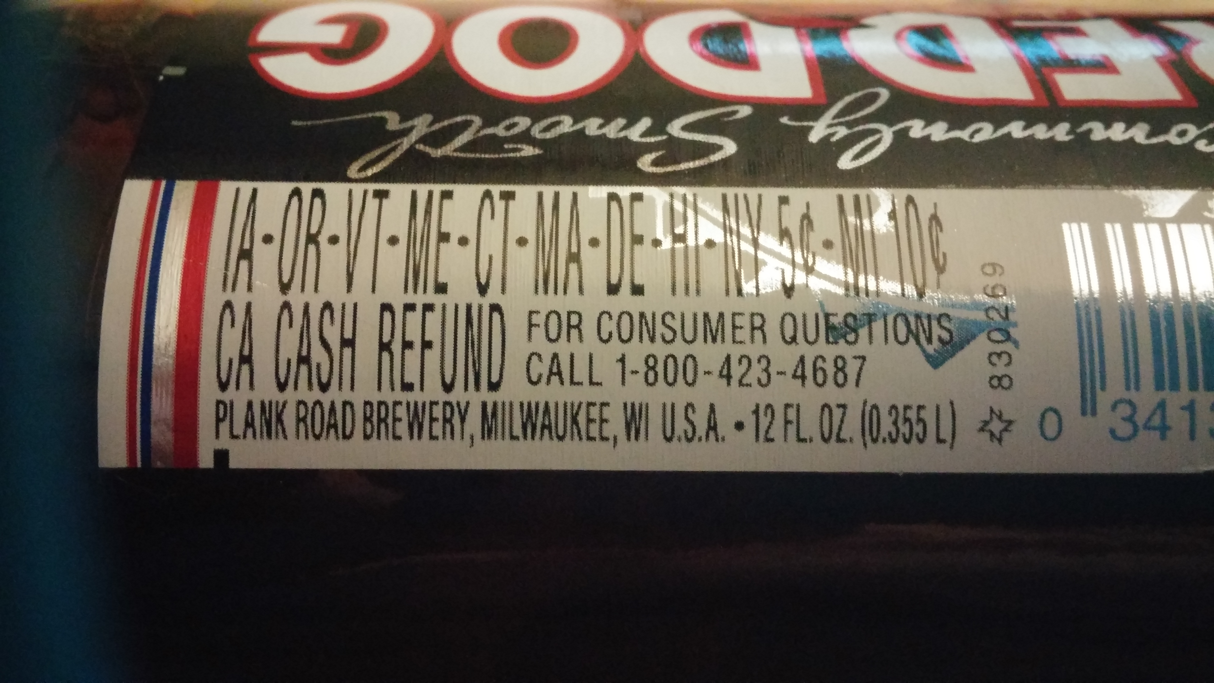 Red Dog Beer - Plank Road Brewery (12) alcohol collectible - Main Image 2