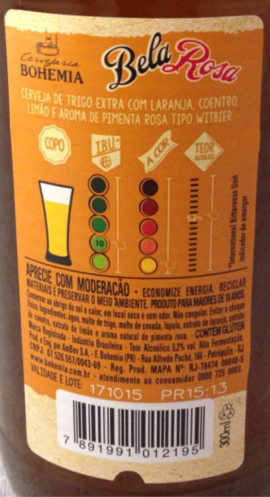 Bohemia Bela Rosa - Cervejaria Bohemia (300 mL) alcohol collectible - Main Image 2