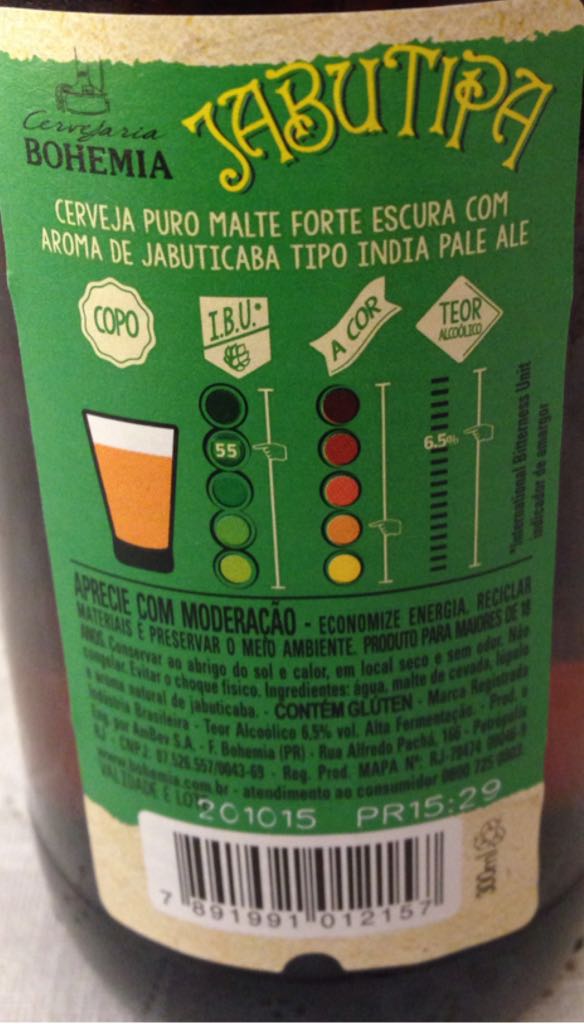 Bohemia Jabutipa - Cervejaria Bohemia (300 mL) alcohol collectible - Main Image 2