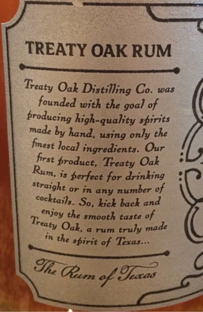 Vanilla Pecan White Peach Rum - Rob’s Place / Treaty Oak (750 mL) alcohol collectible - Main Image 2