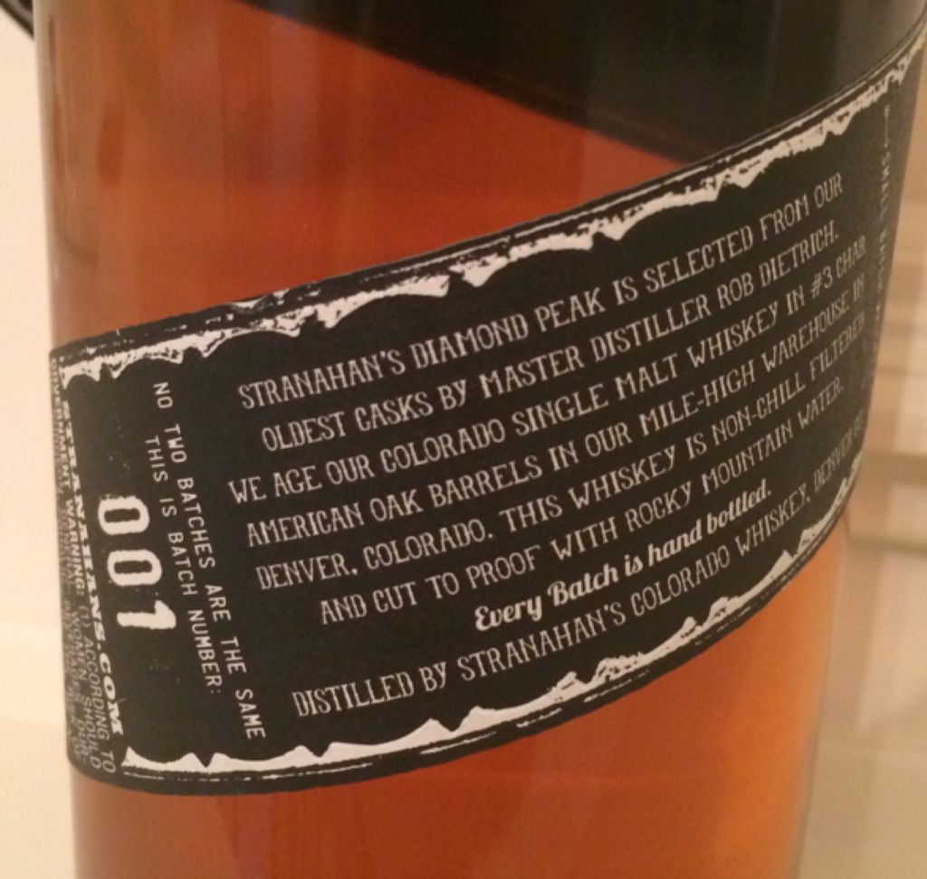 Stranahan’s Diamond Peak Colorado Whiskey - Stranahan’s Colorado Whiskey (750 mL) alcohol collectible - Main Image 2