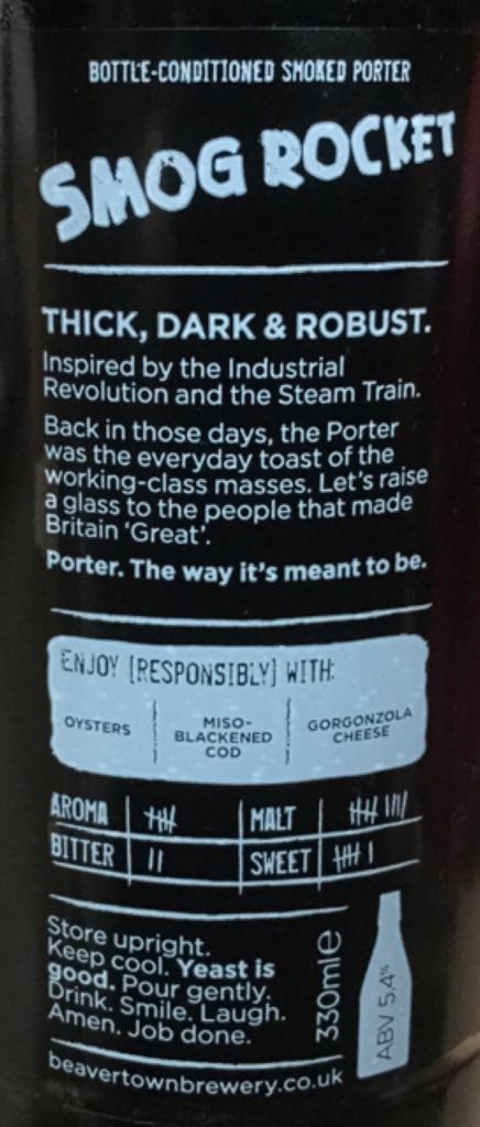 Smog Rocket - Beavertown (330 mL) alcohol collectible - Main Image 2