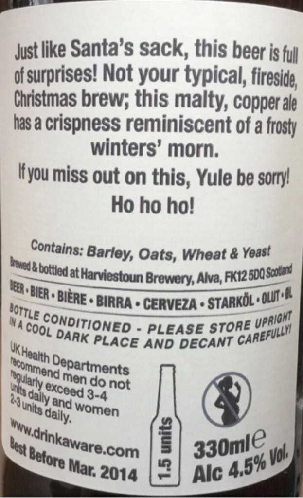 Santa’s Sack - Harviestoun (330 mL) alcohol collectible - Main Image 2