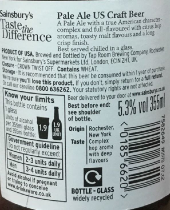 American Pale Ale - Tap Room (355 mL) alcohol collectible - Main Image 2