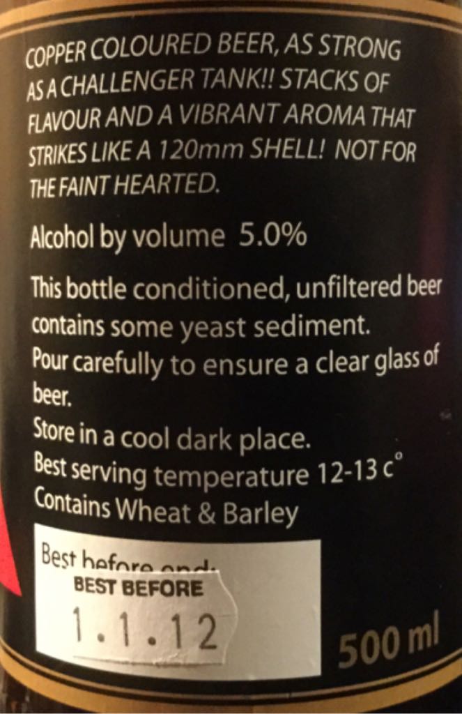 Tanked Up - Three Castles (500 mL) alcohol collectible - Main Image 2