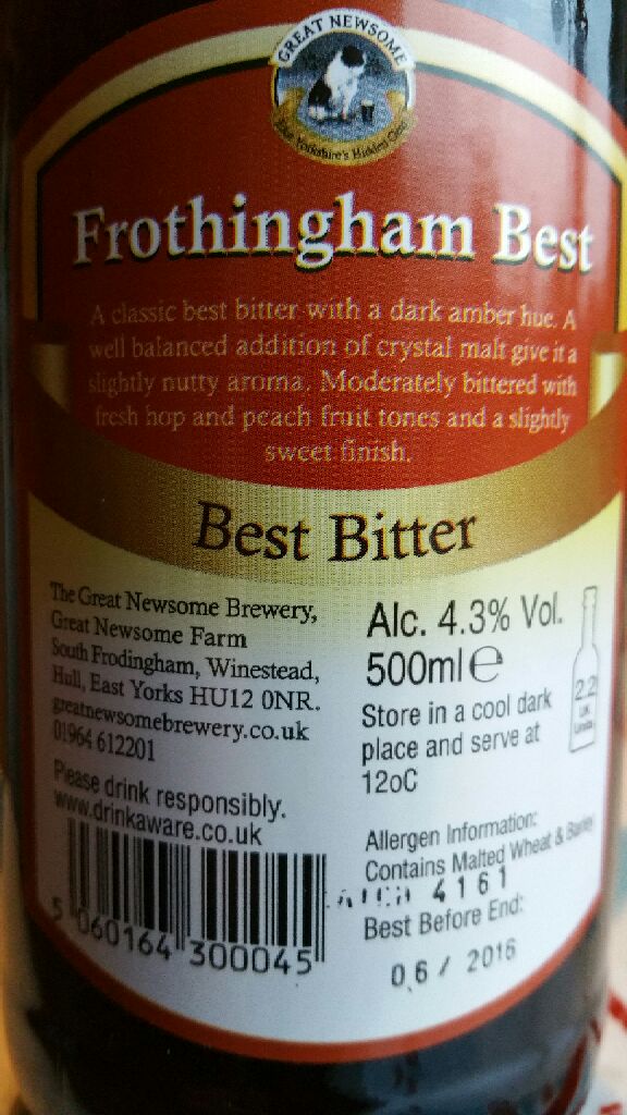 Frothingham Best - Great Newsome alcohol collectible - Main Image 2