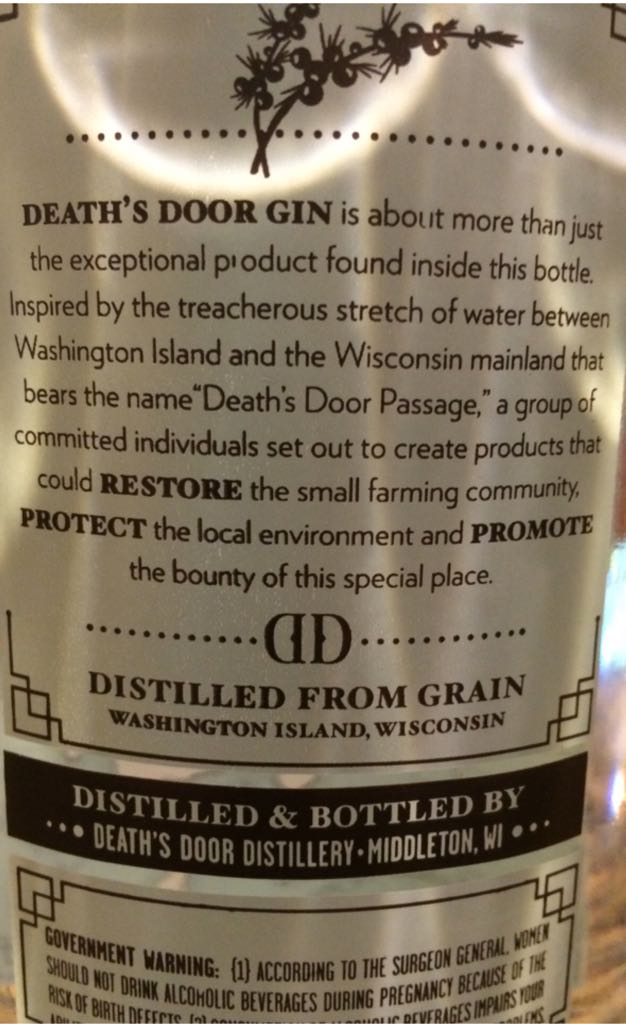 Death’s Door Gin - Death’s Door Distillery (1L) alcohol collectible - Main Image 2