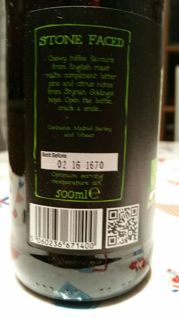 Stone Faced - Lymeston Brewery (500) alcohol collectible - Main Image 2