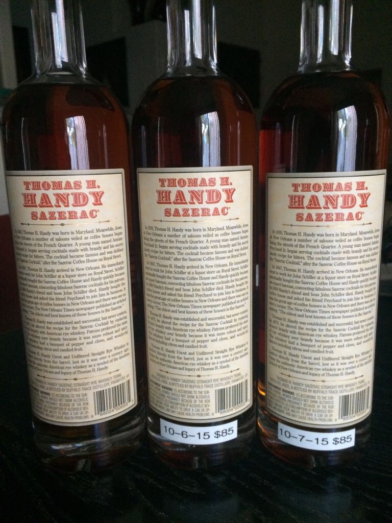 Thomas H Handy Sazarac Rye ”Antique Collection” 2014 - Buffalo Trace (750mL) alcohol collectible - Main Image 2