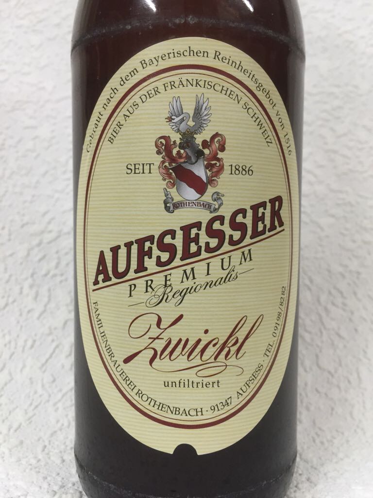 Aufsesser - Zwickl - Familienbrauerei Rothenbach, Aufsess (500 mL) alcohol collectible - Main Image 2