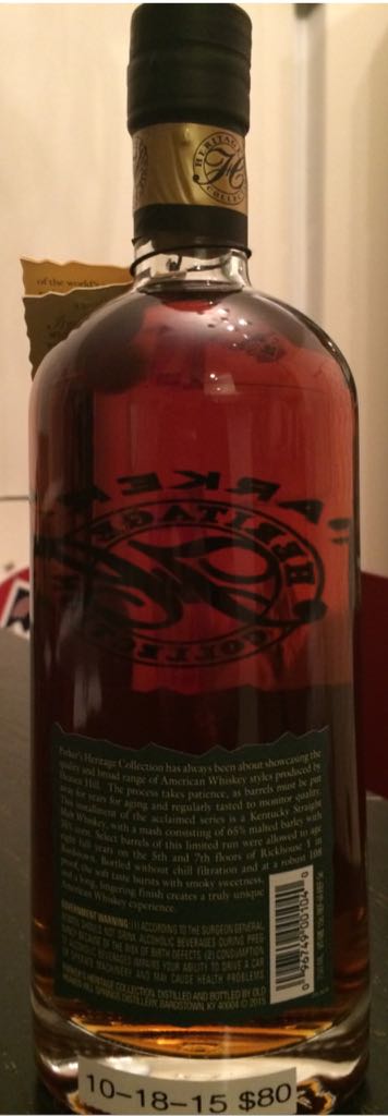 Parkers Heritage Malt Whiskey - Heaven Hill Distilleries, Inc. (750 mL) alcohol collectible - Main Image 2