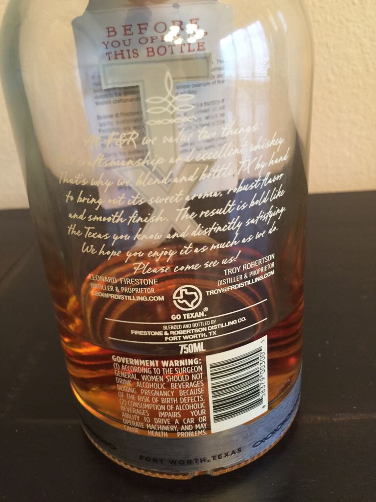 Firestone & Robertson TX Blended Whiskey - Firestone & Robertson Distlling Co. (750 mL) alcohol collectible - Main Image 2