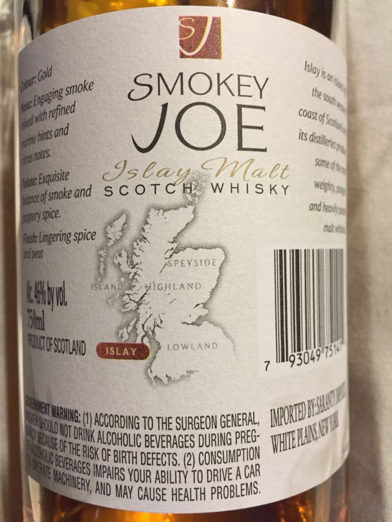 Smokey Joe - Saranty Imports (50 mL) alcohol collectible - Main Image 2