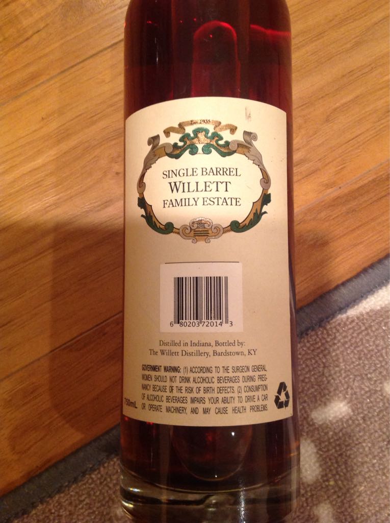 Willett Estate 7 Year Single Barrel Rye - Willett Distillery alcohol collectible - Main Image 2