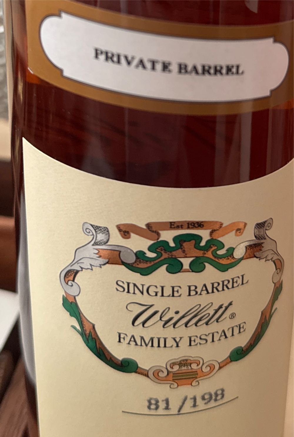 Willet Family Estate Bottled Single Barrel Rye 7yer - Willett Distillery (750 mL) alcohol collectible - Main Image 4
