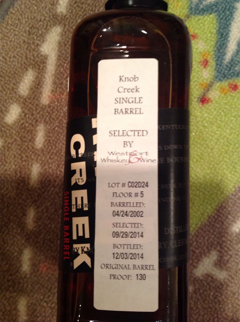 Knob Creek Single Barrel WW&W #C02d24 - Knob Creek Distillery, Clermont, KY (750 mL) alcohol collectible - Main Image 2