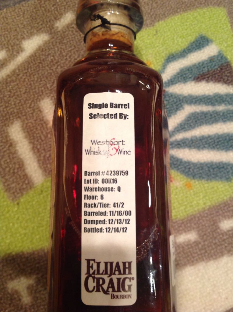 Elijah Craig 12 Year Single Barrel WW&W #4239759 - Heaven Hill Distillery alcohol collectible - Main Image 2