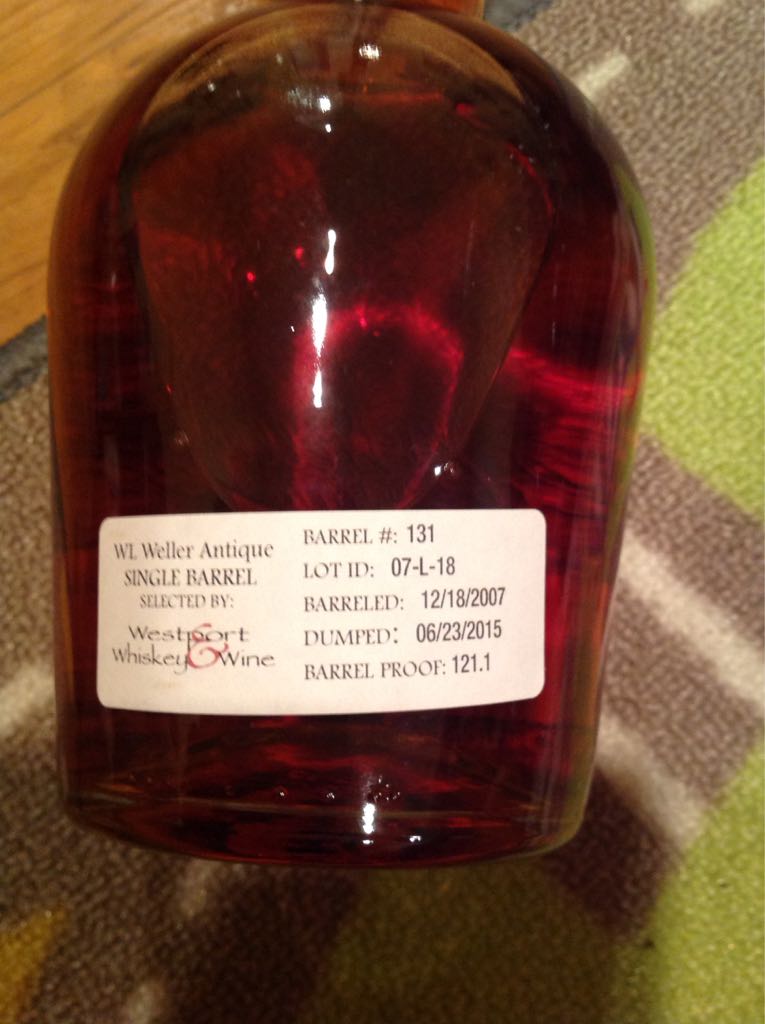 Old Weller Antique Single Barrel WW&W #131 - Buffalo Trace alcohol collectible - Main Image 2