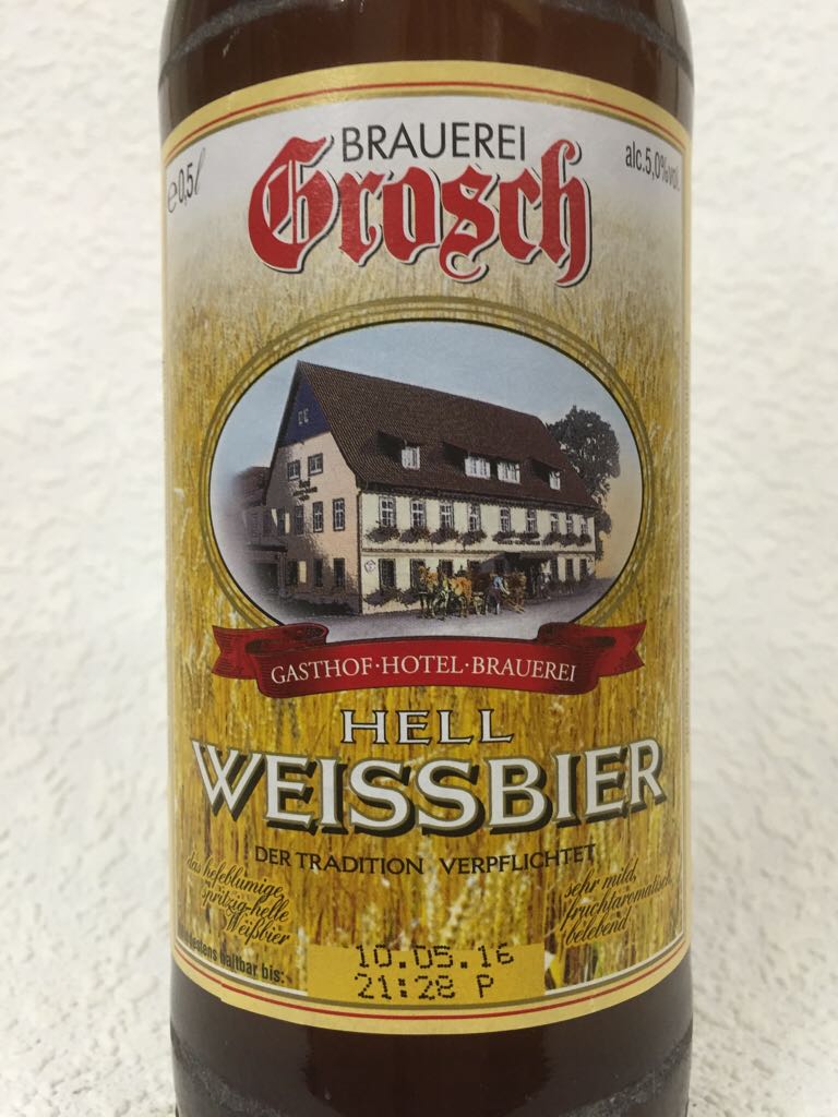 Grosch - Weissbier Hell - Privatbrauerei Grosch, Rödental (500 mL) alcohol collectible - Main Image 2