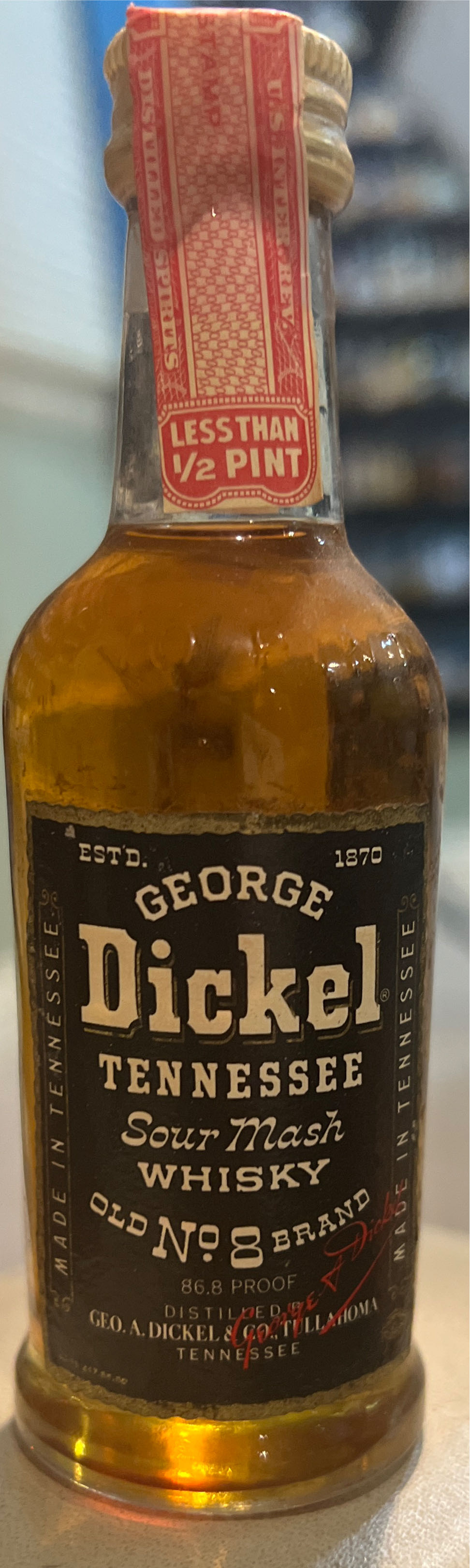 George Dickel Classic No 8 - George A Dickel & Co (50 mL) alcohol collectible - Main Image 2