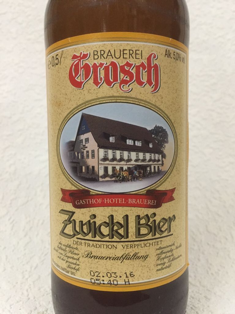 Grosch - Zwickel Bier - Privatbrauerei Grosch, Rödental (500 mL) alcohol collectible - Main Image 2