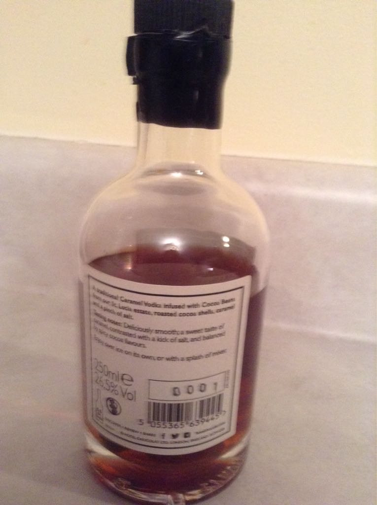 Salted Caramel Cocoa Vodka - Hotel Chocolat (250 mL) alcohol collectible - Main Image 2