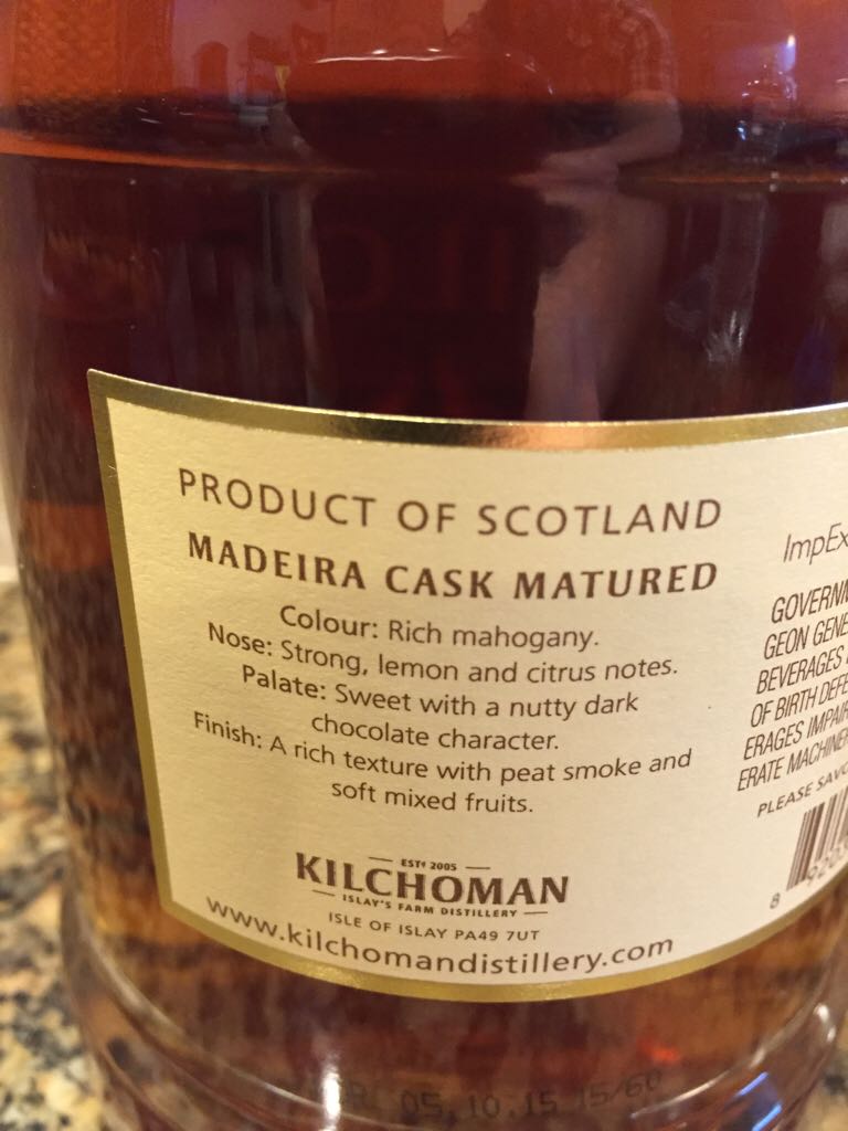 Kilchoman Madeira Cask Matured - Kilchoman Distillery (758 mL) alcohol collectible - Main Image 2
