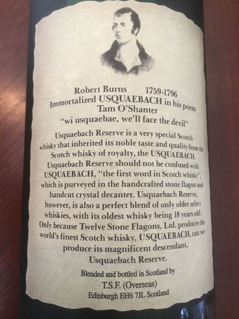 Usquaerbach Reserve - Twelve Stone Flagons alcohol collectible - Main Image 2