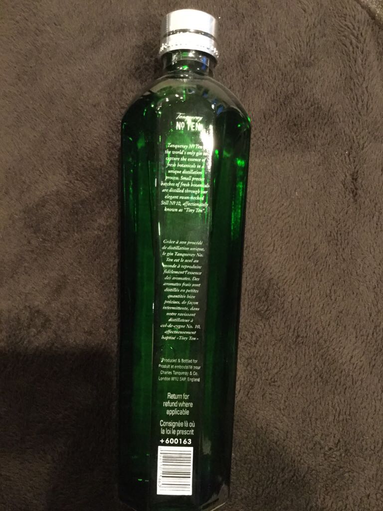 Tanqueray "No. 10” - Charles Tanqueray & Co. (750 mL) alcohol collectible - Main Image 2