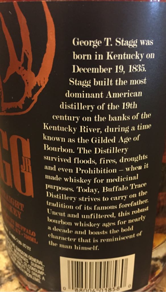 Stagg Jr  Batch 18 - Buffalo Trace Distillery (750 mL) alcohol collectible - Main Image 2