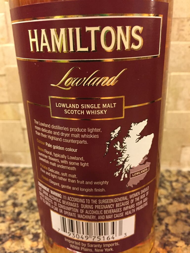 Hamiltons Lowland  - Sourced (750 mL) alcohol collectible - Main Image 2