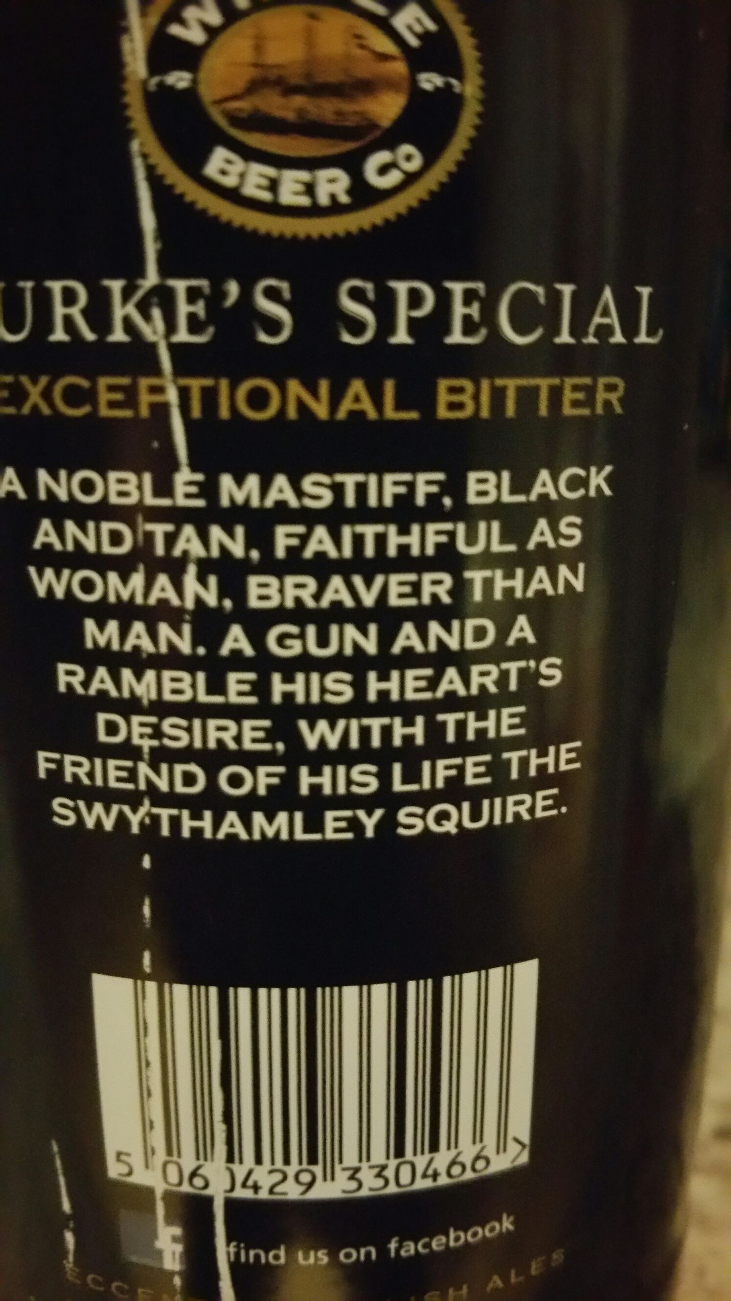 Burke Special - Wincle alcohol collectible - Main Image 2