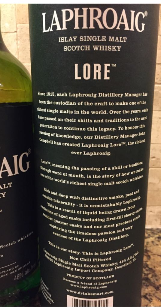 Laphroaig Lore - Laphroaig Distillery (750 mL) alcohol collectible - Main Image 2