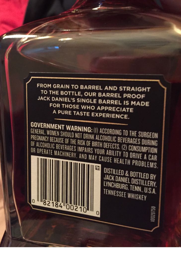 Jack Daniels Single Barrel Barrel Proof - Jack Daniel’s Distillery, Lynchburg, TN (750mL) alcohol collectible - Main Image 2