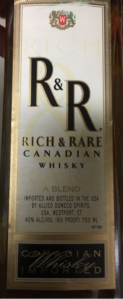 R&R Rich & Rare - Crown Royal Company (750 mL) alcohol collectible - Main Image 2