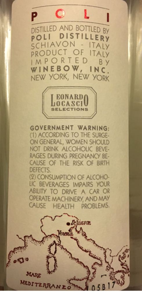 Sarpa Di Poli - Poli Distillerie (750 mL) alcohol collectible - Main Image 2