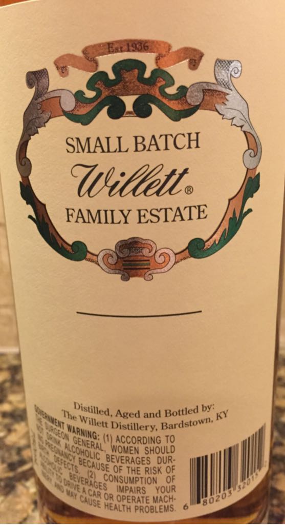 Willett Family Estate Bottled Rye 3 Year - Willett/Kentucky Bourbon Distillers (750 mL) alcohol collectible - Main Image 2